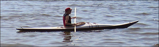 Sue in Mobjack Bay kayak