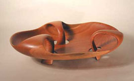Loopy Carved Cherry Bowl
