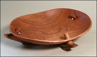 carved cherry bowl by Steve Schmeck