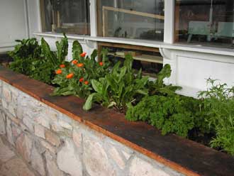 finished stone walled GH bed