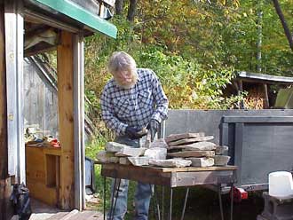 readying stone for new GH bed wall