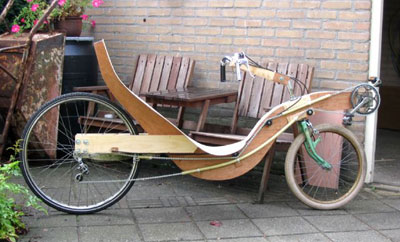 wooden recumbent bike