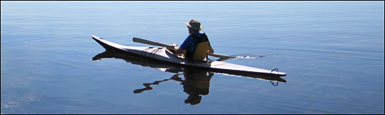 Steve in Mobkack Bay kayak