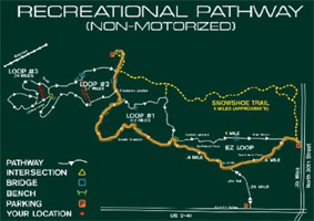 Escanaba Pathway snowshoe-ski route