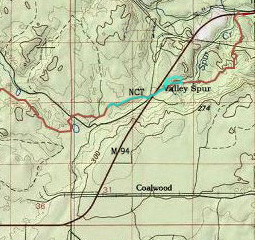 NCT - Valley Spur map hiked March 9