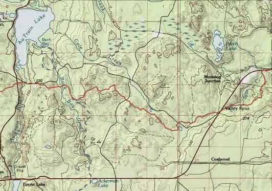NCT map AuTrain through Valley Spur