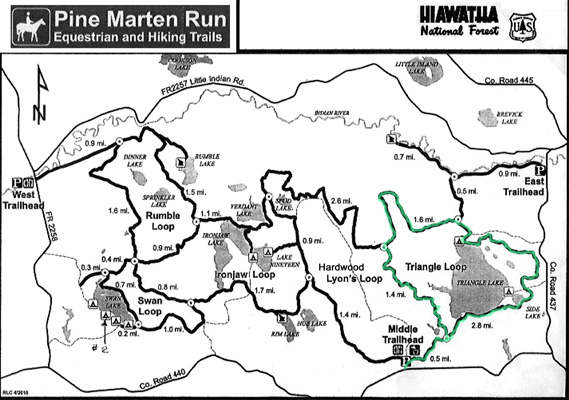 Pine Marten Triangle Loop map marked