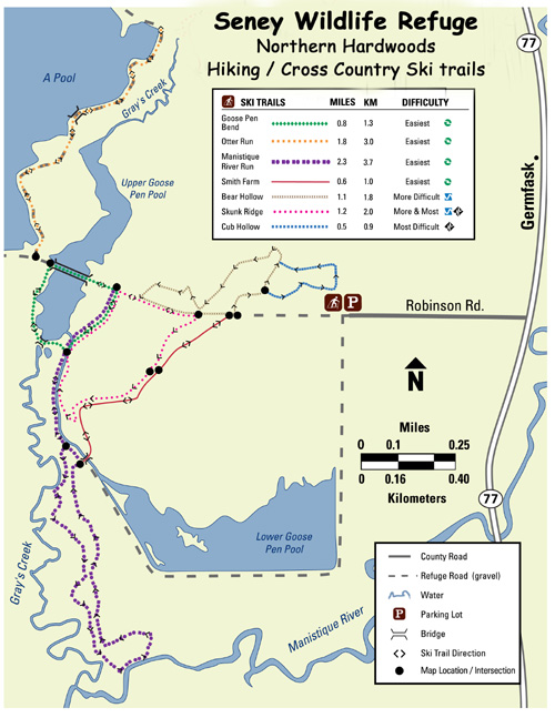 Seney Wildlife Refuge Ski trail map