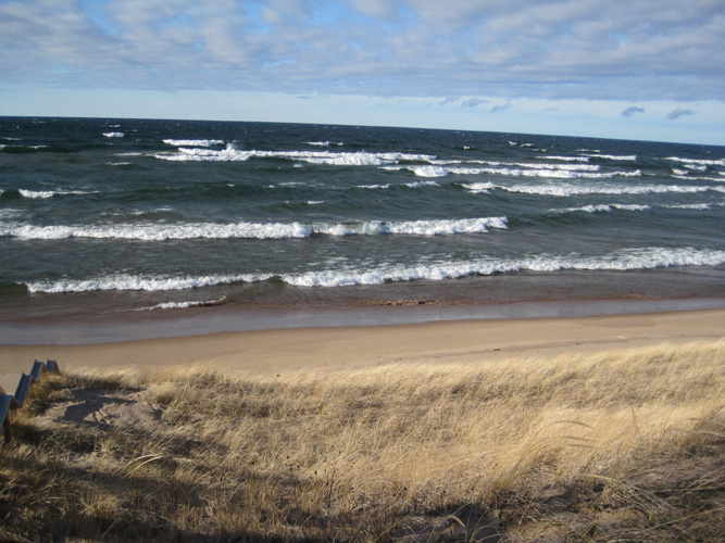 high waves AuTrain Beach Lake Superior