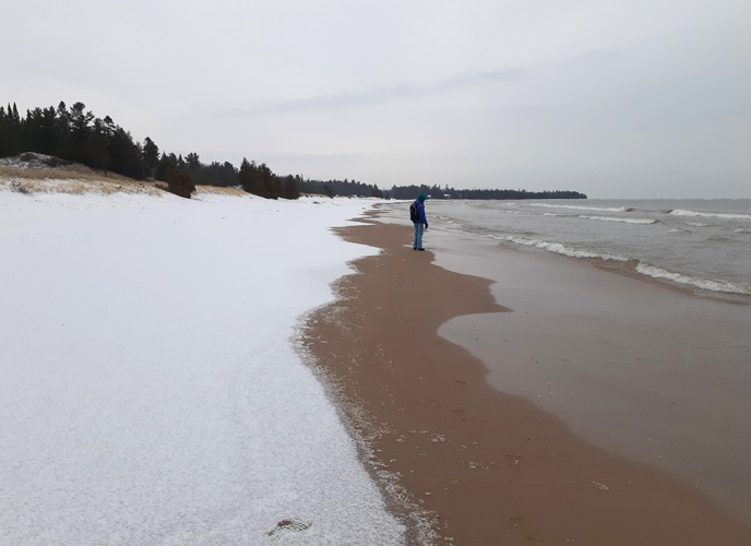 December beach at Rogers Park