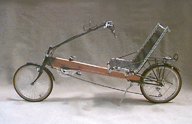 wooden recumbent bike