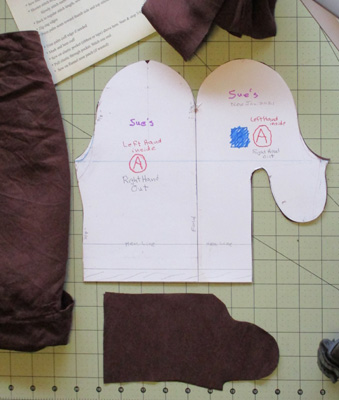 silk mitten liners from shirt