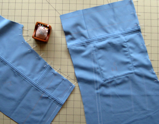 salvaged fabric pieced for new pants